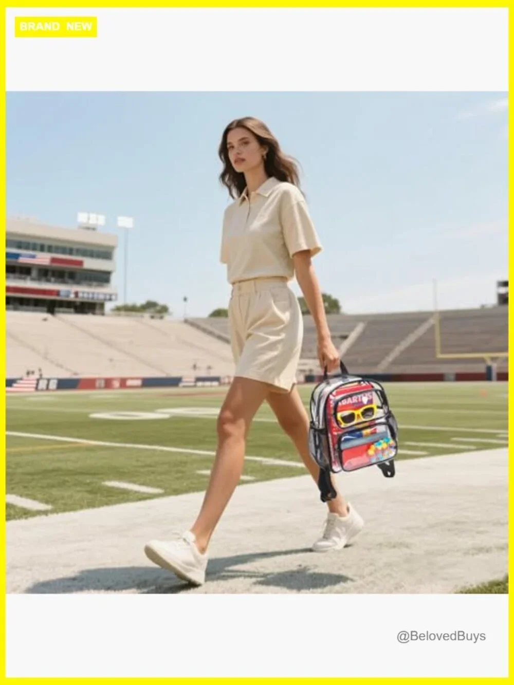 Clear Backpack Stadium Approved 12x10x6 with Padded Straps